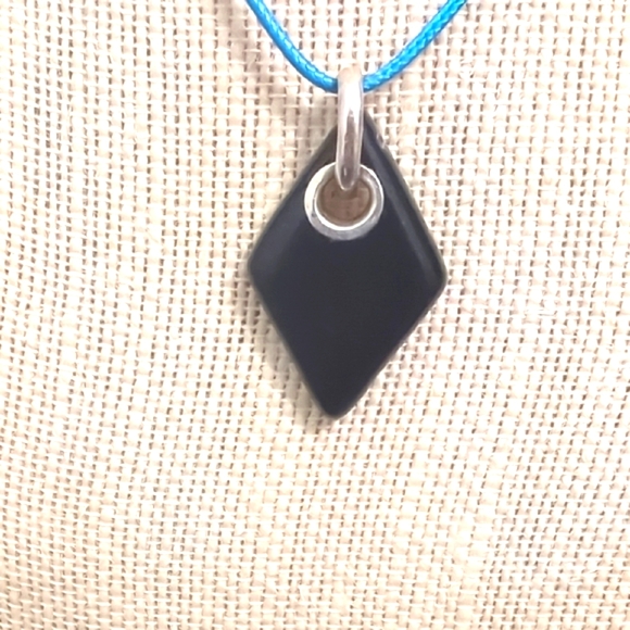 Vintage Dichronic Multi Color Triangle Glass 925 Pendant - Picture 3 of 6